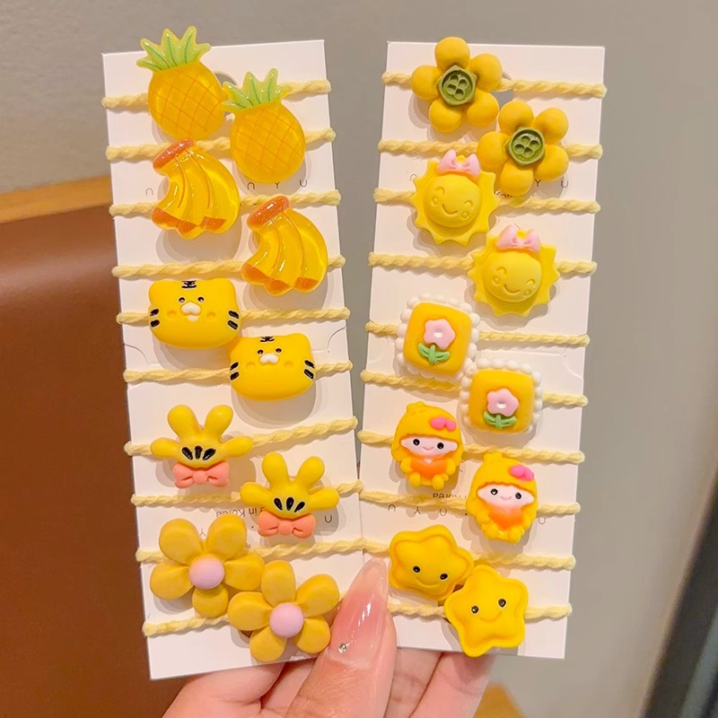 Cuerdas de cabello de banda de goma de color para bebés lindas caricaturas para niñas con un anillo de cabello para bebés de alta elasticidad cuerdas de pulgar