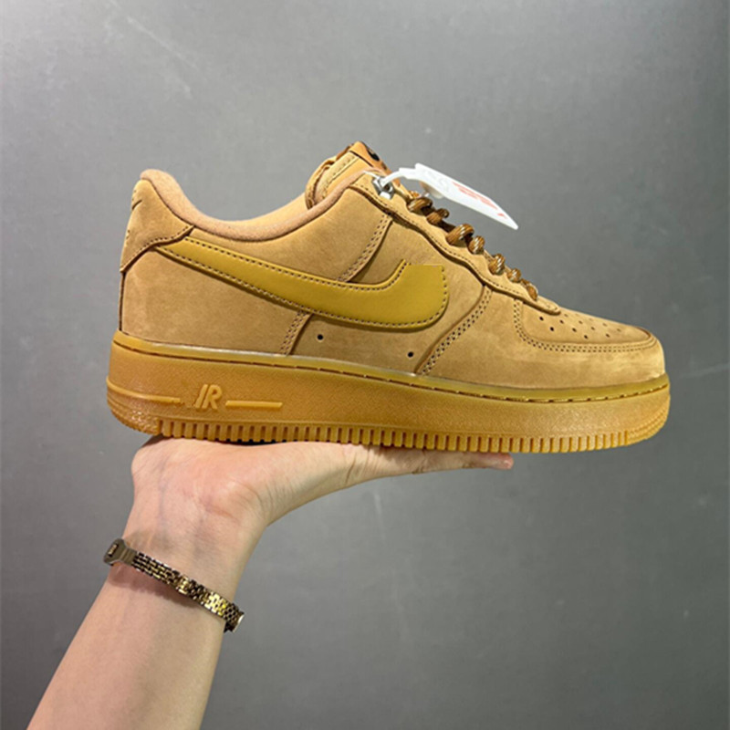 Putian Shoe Factory New Pure Original Air Force One Suede Wheat Color Sneakers Men's Shoes Women's Shoes Couple Shoes Summer Shoes
