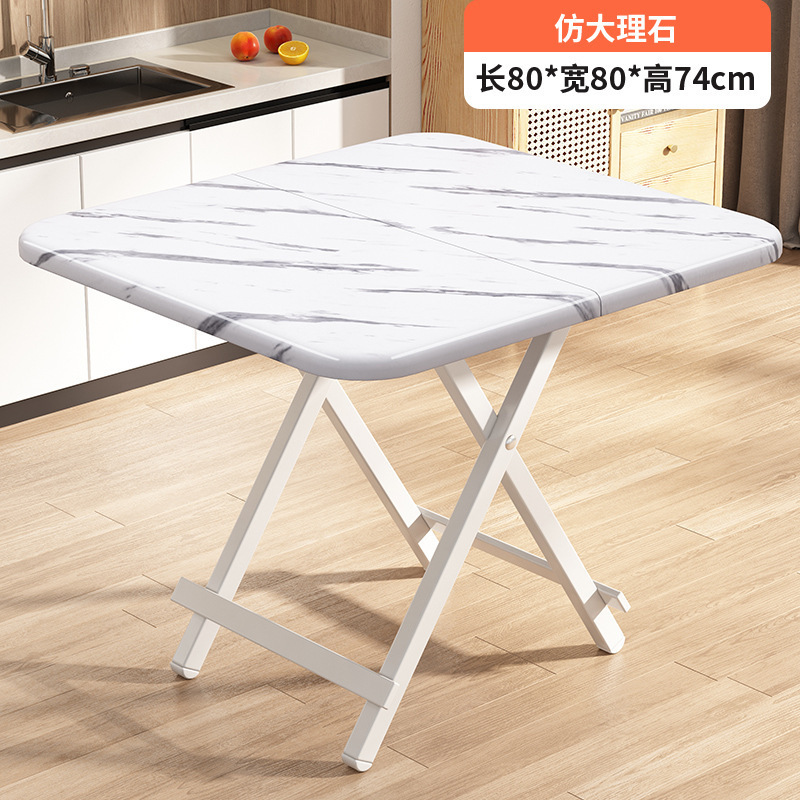 Fábrica directa mesa de comedor plegable doméstica 80x80 mesa de alquiler simple mesa de comedor mano cuadrada