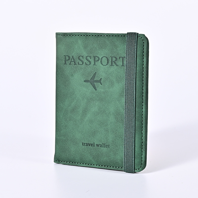 Cruzar la frontera de cuero de la PU nueva bolsa de pasaporte de viaje personalizado RFID Multi-función bolsa de almacenamiento de documentos simple en stock al por mayor