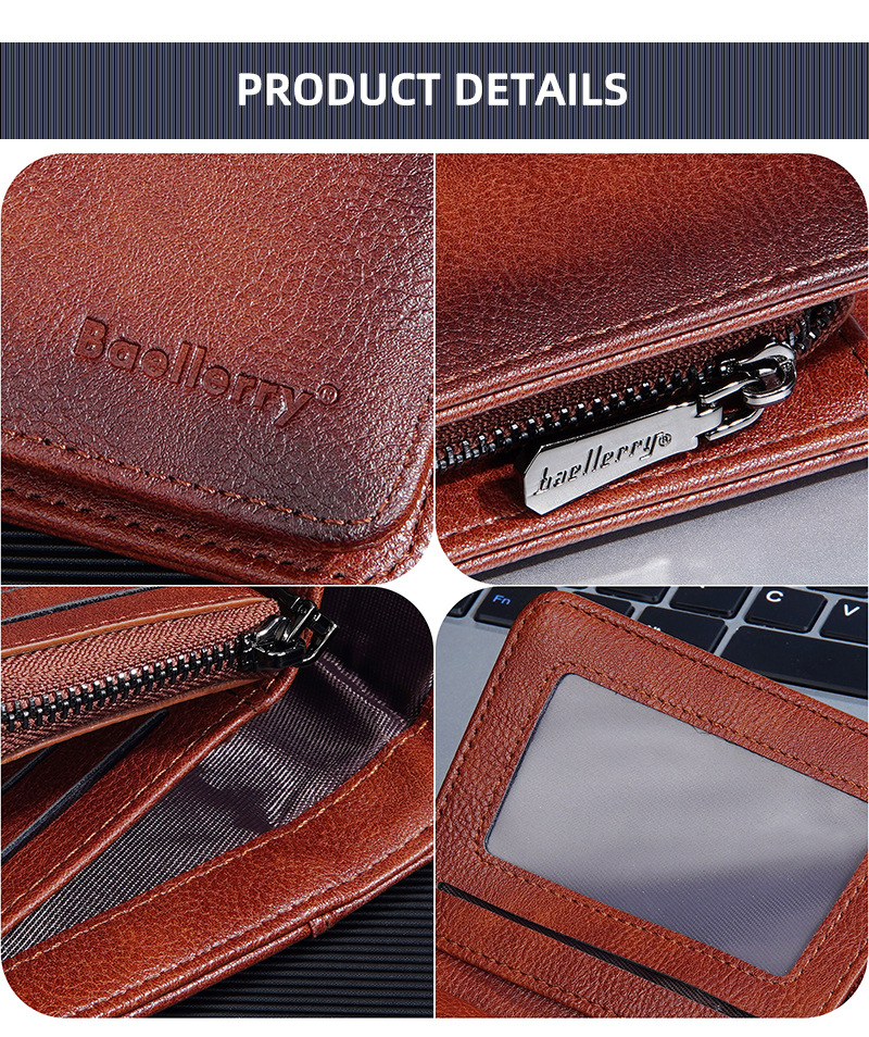 69g Weight Polyester Lining Material Zipper Closure Type Small Wallets Bags Type 1 Piece Quantity Daily Occasion Pu Leather Material Solid Color Pattern All Seasons Season Men's Gender Sewing Thread Design Business Style Square Shape Men's Solid Color Pu Leather Zipper Small Wallets 17