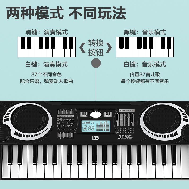 Una pieza envío gratuito transfronterizo niños multifuncional órgano electrónico simulación instrumento musical Entrada de música piano juguete regalo image 3