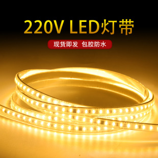 220V包胶防水灯带LED软灯条带背胶户外照明工程补光可批发-阿里巴巴