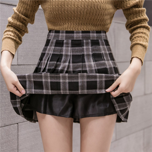 Plaid college JK student mini skirt exposed lattice pleated hight waist short skirt children bust skirt