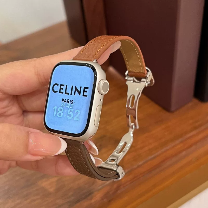 Осень и зима серывания с паттерном личи подходят для iWatch, Apple Band S9, продвинутый Applewatch876se