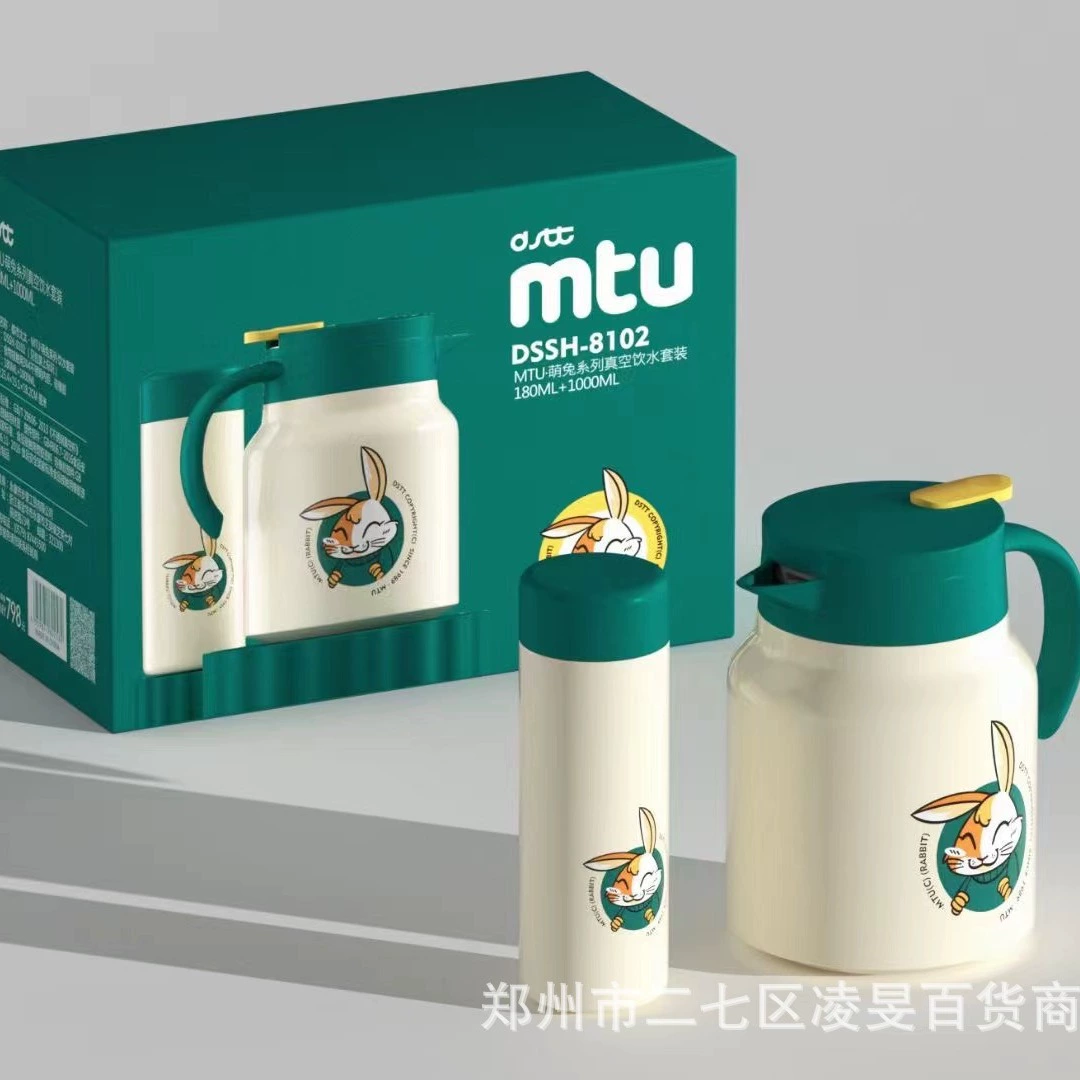 Миссис городской милый кролик, набор чашек для питья и горшков, домашняя вакуумная чашка из нержавеющей стали 304, изолированная чашка, кофейник, подарочная коробка