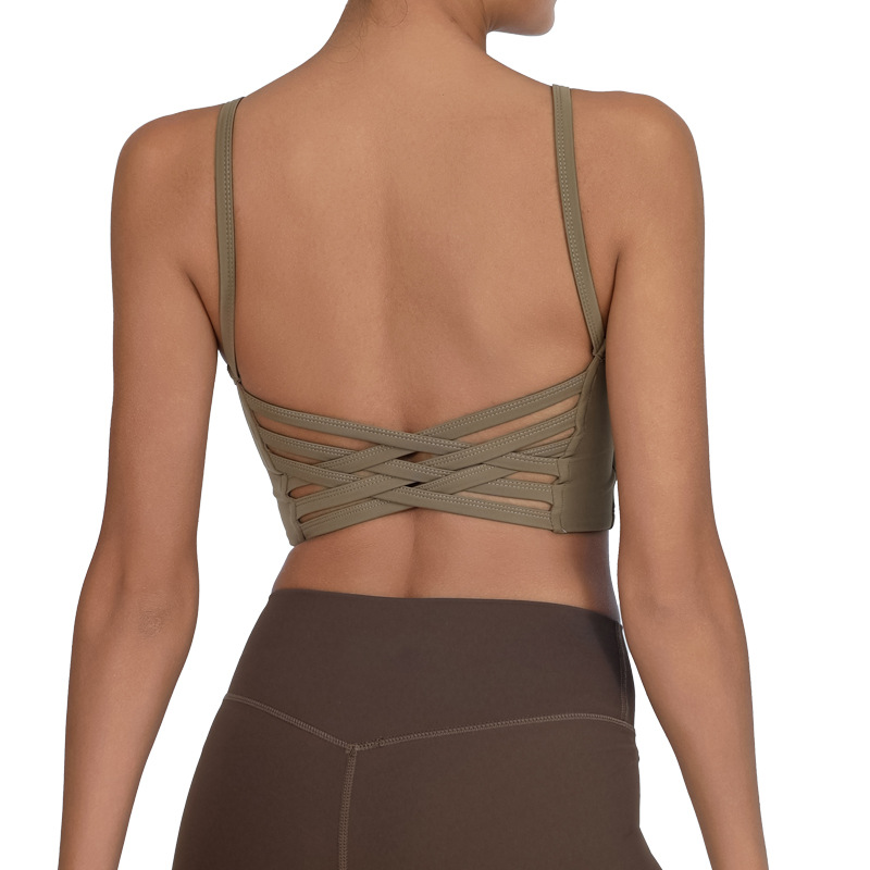 Europa y los Estados Unidos lu lu desnudo transfronterizo yoga bra mujer antichoque reunido deportivo de belleza de espalda ropa interior secada rápida