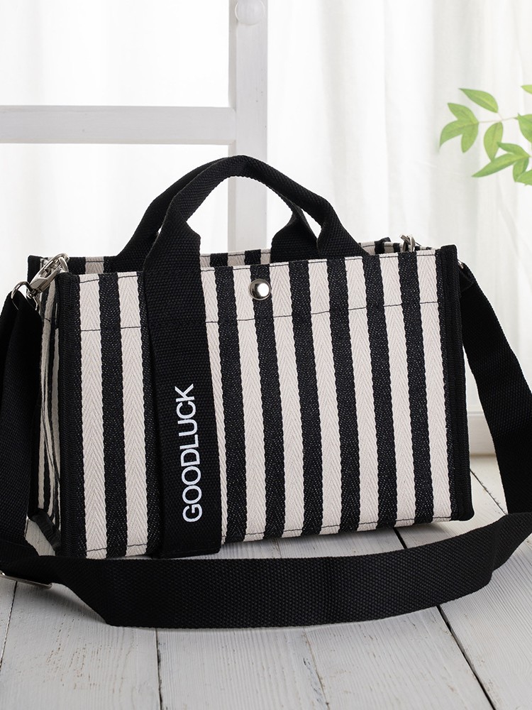Bolso de tela de fábrica, bolso de tela de rayas, bolso de hombro de moda, bolso de mujer, bolso de mano de mujer
