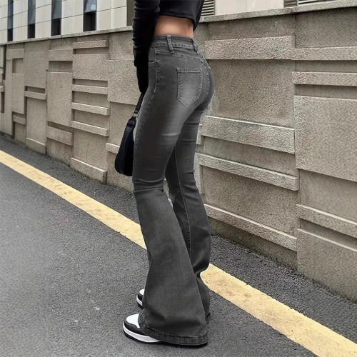 Vintage American-style slightly tapered denim jeans for women, summer trendy brand, straight-leg loose design, unique casual pants, trendy