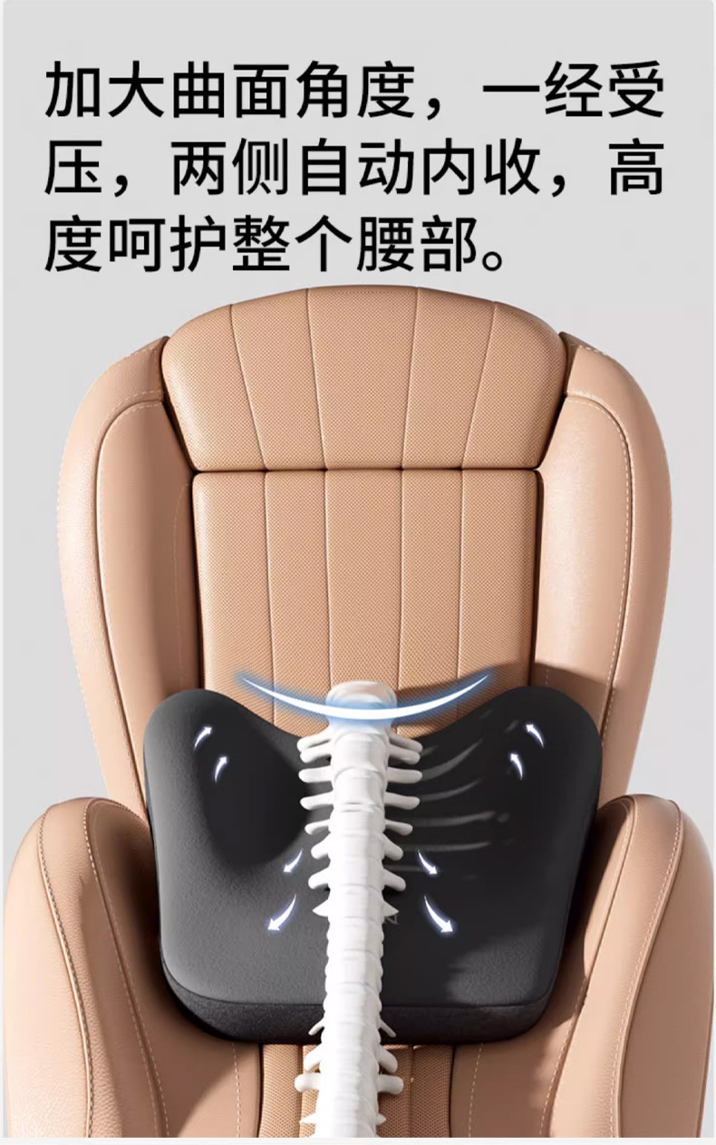 Cross-Border Car Headrest, Universal Car Lumbar Support for All Seasons, Memory Foam Lumbar Support, Car Pillow, Sedentary Car Neck Pillow
