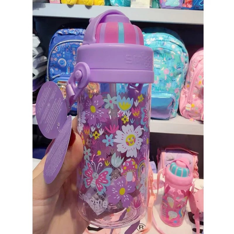 Australian smiggle taza de agua pajita plástico para niños estudiantes ligero y transparente taza de mano botella de agua de alto valor