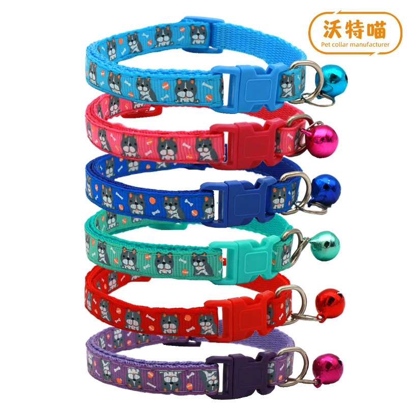 Pet Mops Колокольчик для собак Кошачий ошейник Домашние животные Мультяшный ошейник Ошейник Серой Собака