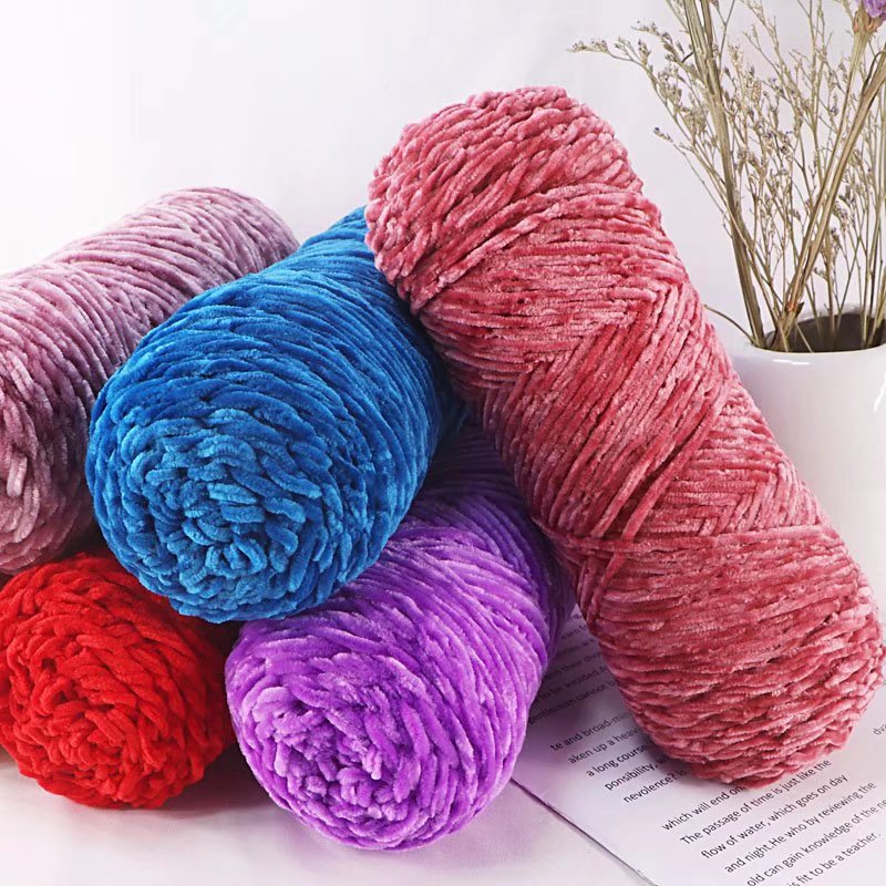 金凤绒4两大团雪尼尔金丝绒毛线团手编勾鞋线diy熊冰条线现货批发