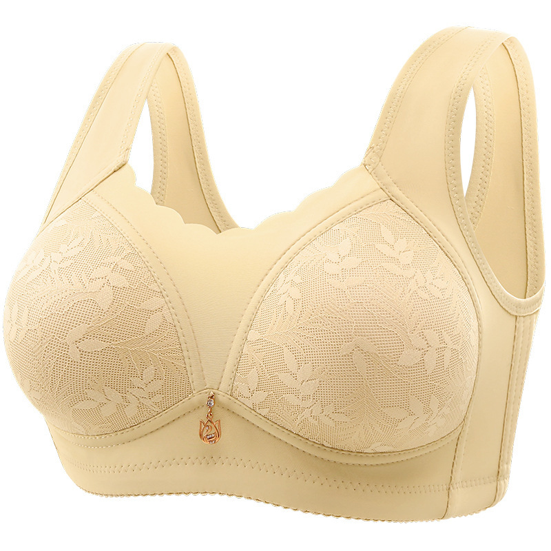 Women's Middle-Aged Plus-Size Anti-Sagging Side-Gathering Bra for Large Busts, New Thin Style, Push-Up, Beautiful Back Design