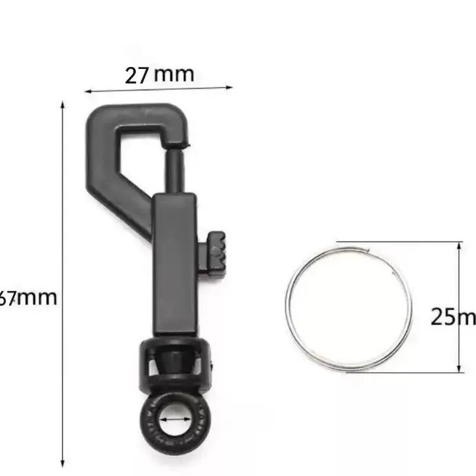 现货直供彩色塑料钥匙扣p字扣 钥匙旋转扣 弹簧钥匙链配件