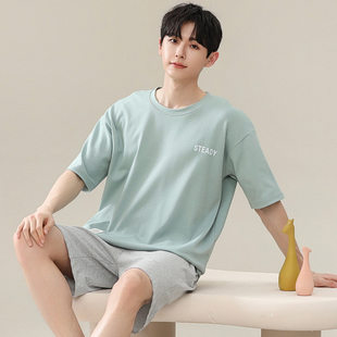 Summer thin pijama, shorts, set, with short sleeve, oversize