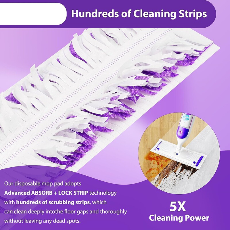 Suitable for Swiffer Powermop Wet and Dry Floor Cleaning Cloth Disposable Absorbent Mop Cloth Replacement Pad