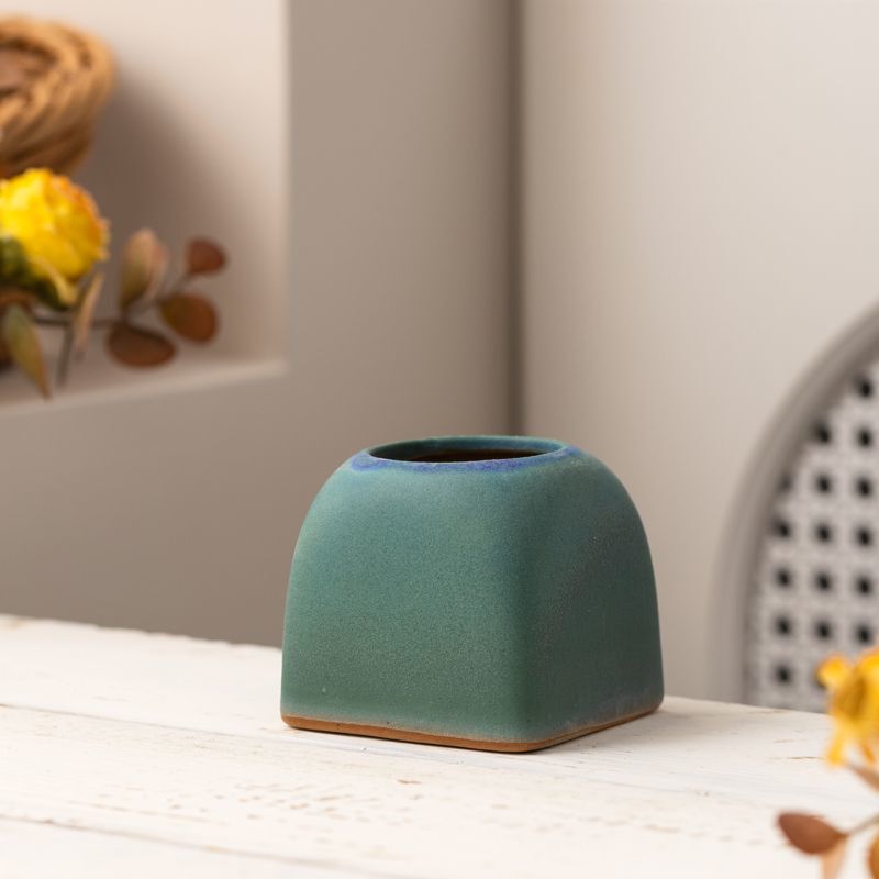 High-Looking Succulent Flowerpot Ceramic Kiln Frosted Simple Desktop Small Pot Stoneware Breathable Creative Stylish