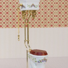 1:12DIY娃娃屋dollhouse 迷你陶瓷卫浴仿真维多利亚马桶