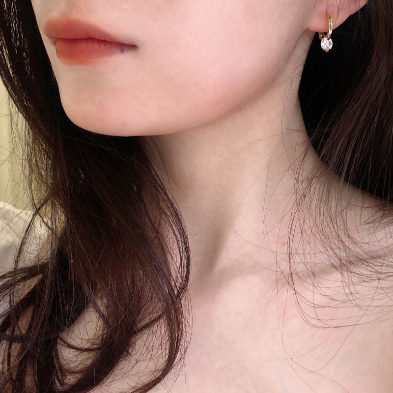 All Seasons Season Women'S Gender 1 Pair Simple Style Solid Color Inlay Copper Zircon Earrings