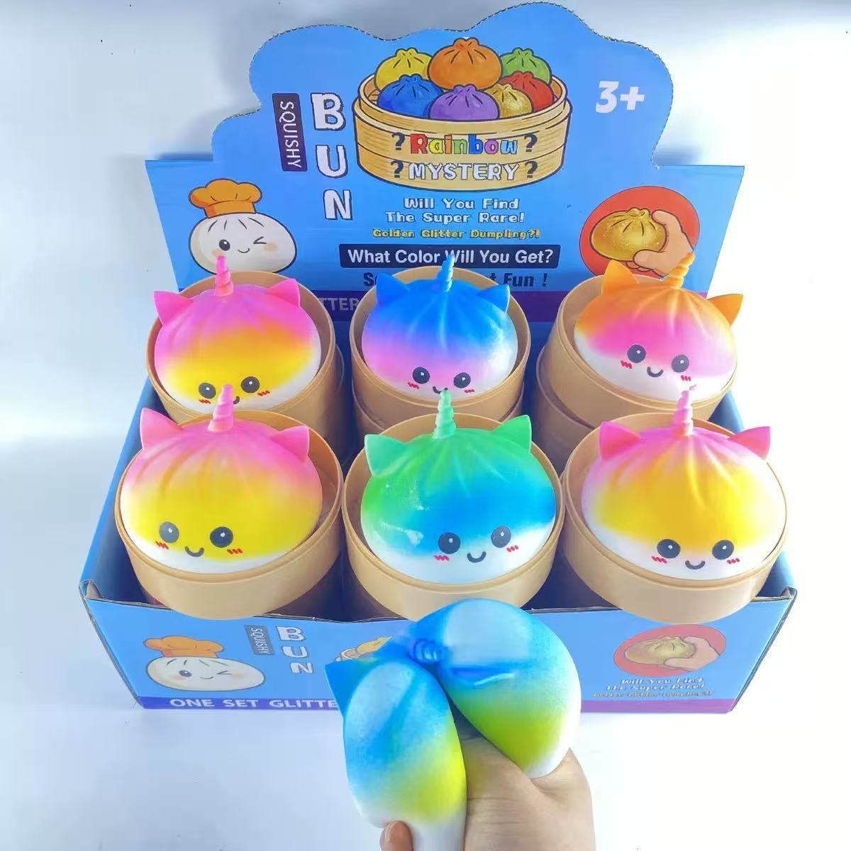 Inventario de explosión en línea lindos bolos unicornios descomprimir y ventilar modelado juguetes de oficina pellizco caja ciega
