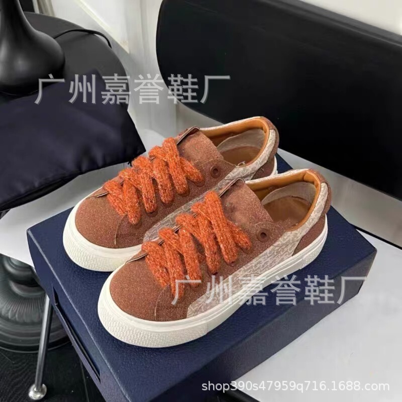 D家2025新款高版B33系列提花运动鞋男女情侣真皮板鞋拼接休闲鞋女|undefined