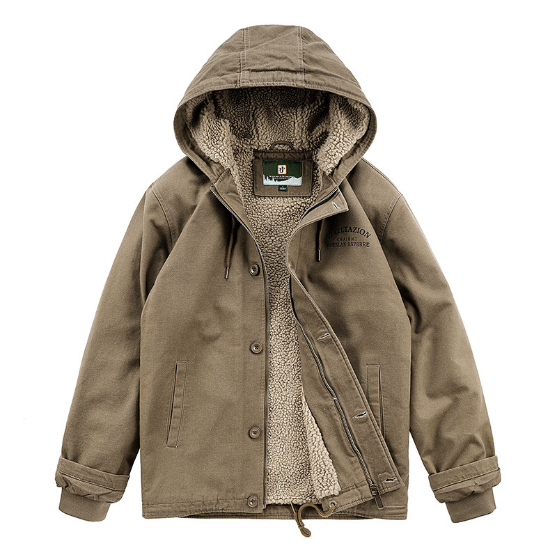 Winter Men's Cotton Coat fleece-lined Thickened Casual Jacket Fashionable All-match Men's Warm Cotton Coat Winter Top Fashion Brand