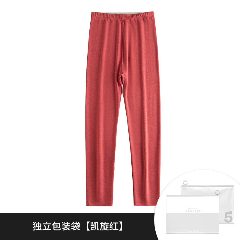 [Contiene seda] Pantalones térmicos sin costuras de lana para mujer transfronterizos de otoño e invierno más leggings de color sólido engrosados de terciopelo en stock