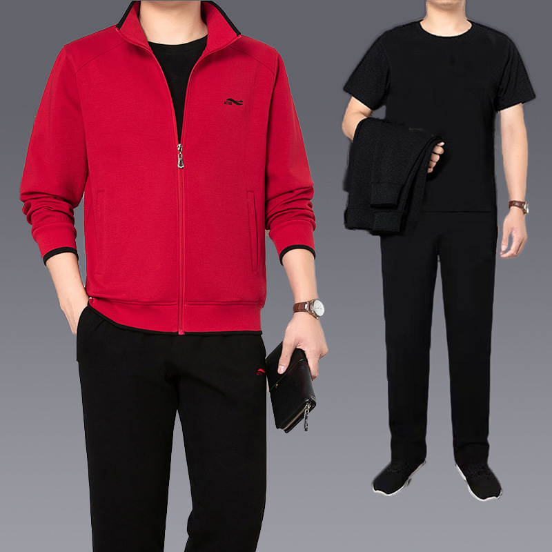 8126 red three-piece suit [with short-sleeved t]