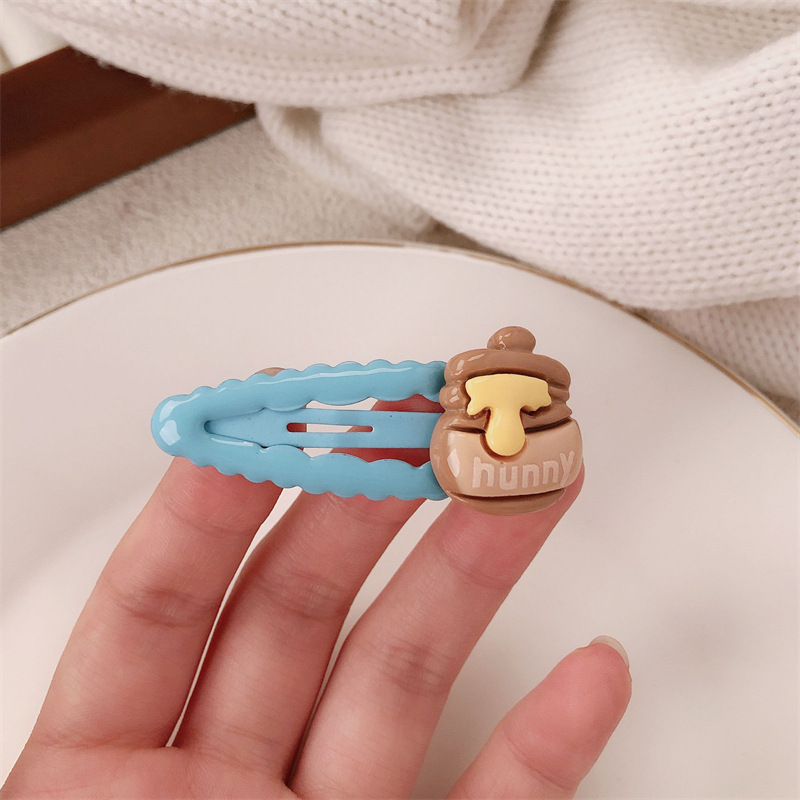 Caricatura serie de abrazaderas de abejas adorables tarjeta de miel de niña clip de corazón BB lateral clip de cabello fruncado clip de cabello tocado