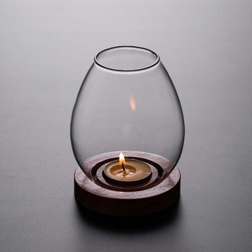 Japanese glass candlestick creative ornaments candle romantic home Zen retro aromatherapy windproof table cover desktop decoration