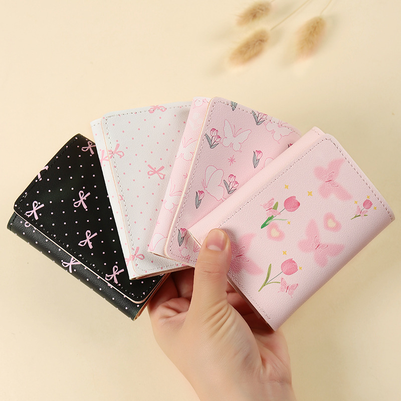Trendy Butterfly Short Wallet for Foreign Trade, Korean and Japanese Style, Small Fresh Design, Multifunctional Coin Purse with Card Slots for Id Cards Trendy Butterfly Short Wallet for Foreign Trade, Korean and Japanese Style, Small Fresh Design, Multifunctional Coin Purse with Card Slots for Id Cards
