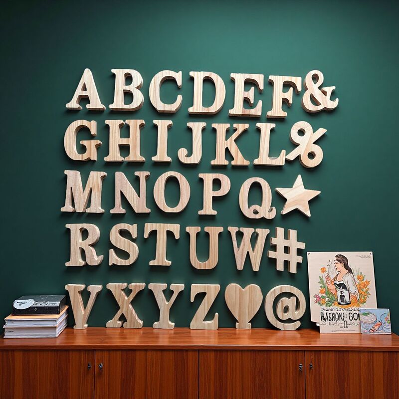 New Pine Wood English Letter Ornaments Wholesale Wooden Crafts English Letters Creative Decoration