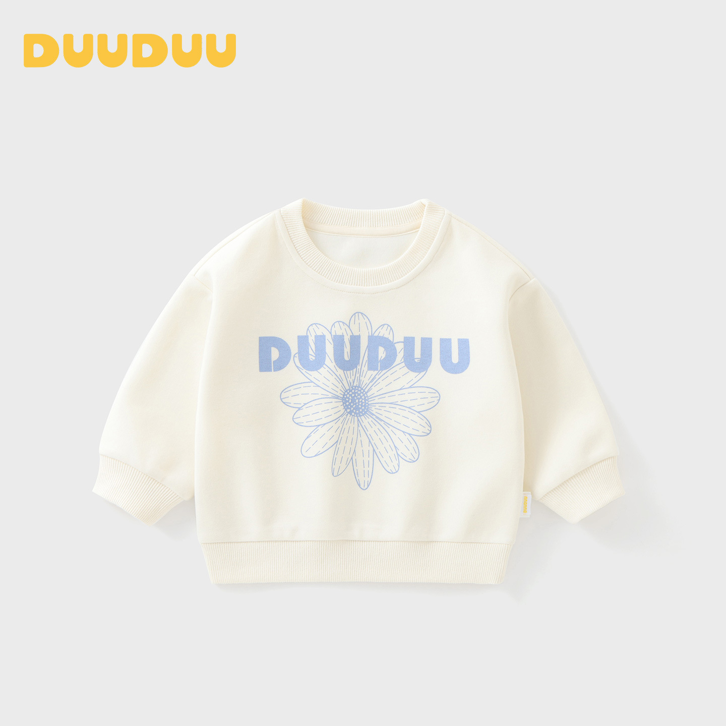 DUUDUU White Children's Sweatshirt 2026 Autumn New Style Boys and Girls Baby Clothes Infant Long-Sleeved T-Shirt Children's Wear
