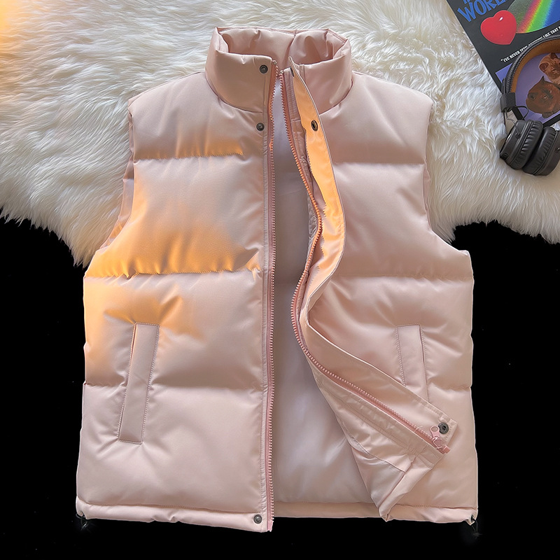 Otoño y invierno pareja chaleco de color sólido marca de moda coreana engrosada calentamiento hombre chaleco de hombro grande hombre chaleco