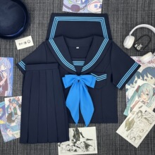 兰樱中原创藏青色三本水手服日系学院风显瘦显高JK制服百褶裙套装