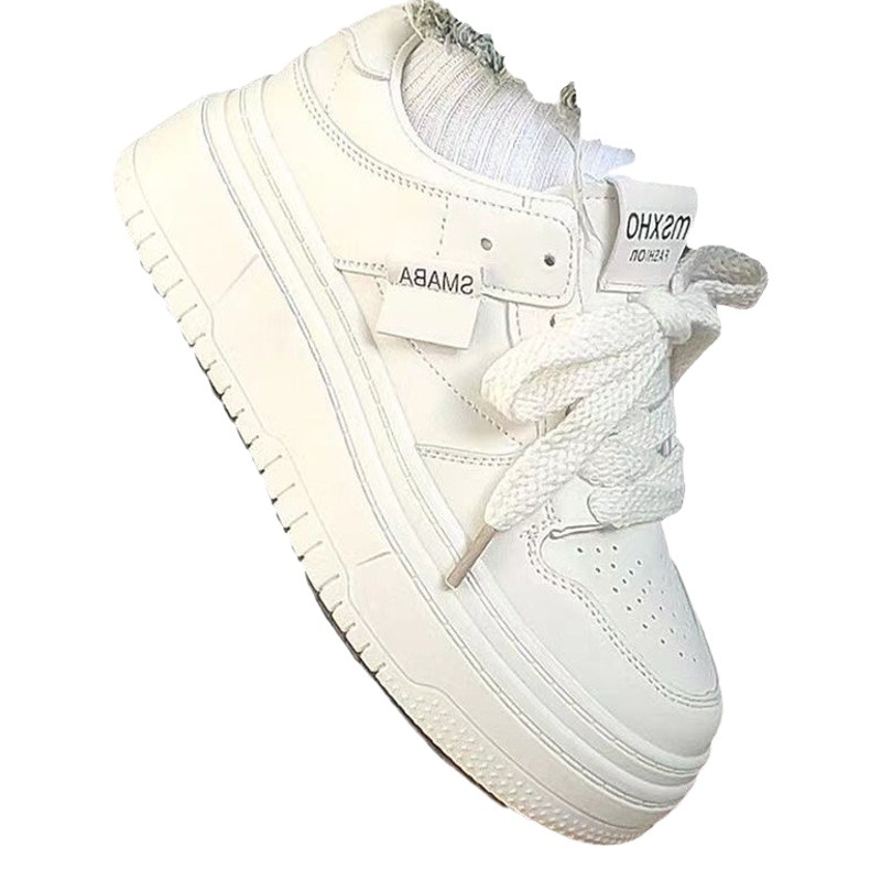 Foreign trade wholesale thick-soled white shoes for women 2023 autumn new fashion ins student casual shoes Sports Board Shoes