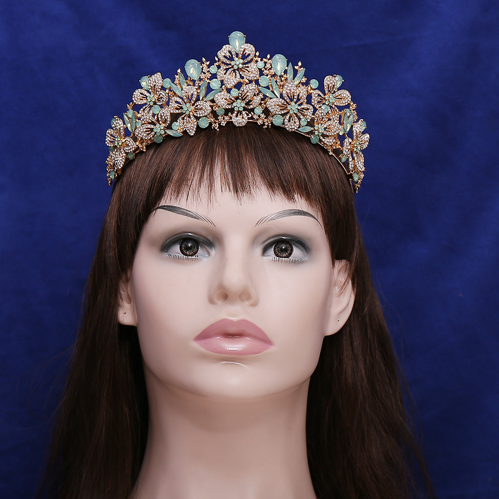 357g Weight Crown Hair Accessories Type 1 Piece Quantity Wedding, Birthday, Festival Occasion Alloy Material Leaves Pattern All Seasons Season Women's Gender Diamond Design Simple Style, Shiny Style Simple Style Shiny Women's Leaves Alloy Diamond Crown 11