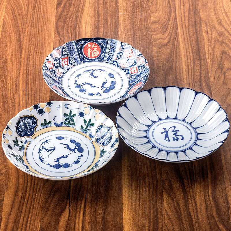 Renfeng Fuyun Plate Japanese-style Porcelain Plate Tableware Household Japanese-style Dinner Plate Large Disc Deep Plate