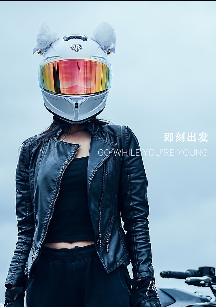 Motorcycle Helmet Full Face Bluetooth 3C Certified High Value Cat Ear