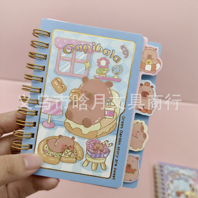 卡皮巴拉线圈本 可爱卡通高颜值记事本软面学习本学生文具奖品本|undefined