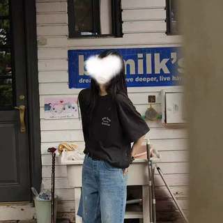 现SPE*LL2026夏季新品复古天使T恤韩版设计感印花宽松休闲上衣