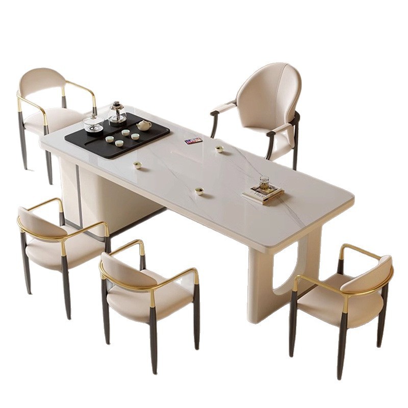 軽量高級スレートティーテーブルと椅子の組み合わせ、モダンでシンプルなオフィスティーコーヒーテーブルティーセット、小さなアパートバルコニーホーム|undefined