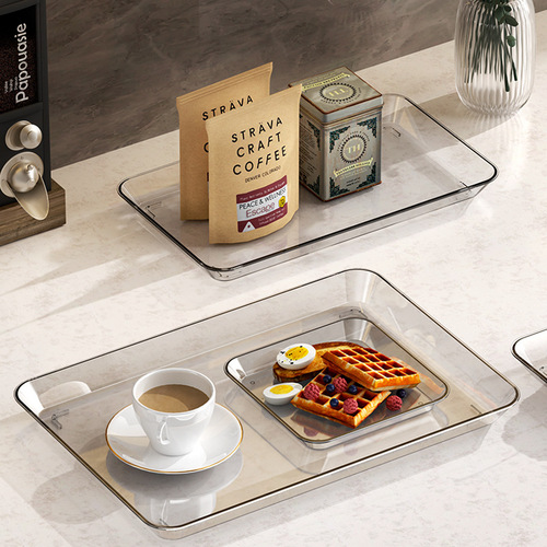 Rectangular plastic tray for home use, tea cup holder, tea tray with drainage, serving plate, commercial use, fast food restaurant, large size