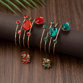 Capacious red acrylic stone inlay