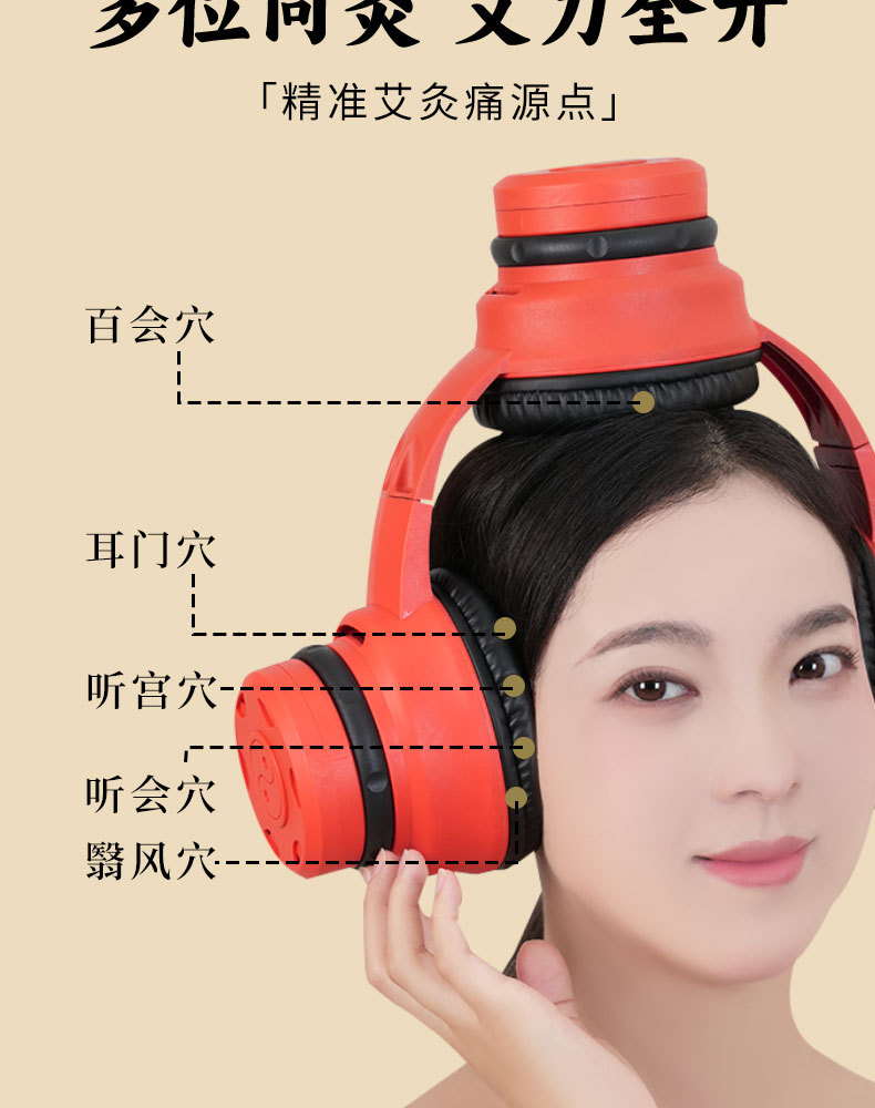 Upgraded Ear Moxibustion Device with Smoke Filter for Ear Head and Baihui Point Home Use with 108 Moxa Cones key features