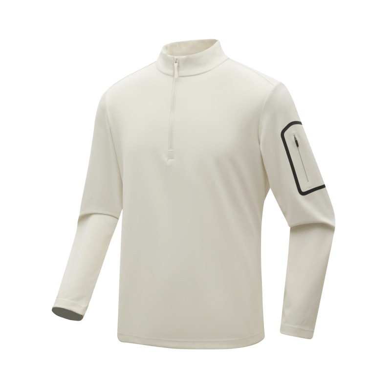 Comfortable and Delicate Fleece Jacket for Men and Women, Stand-Up Collar, Half-Zip Long-Sleeved Thin Velvet Thermal Sweatshirt, Bottoming Shirt, Sports Pullover