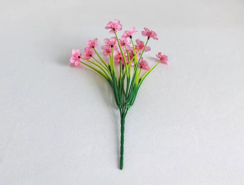 Planta verde artificial de cinco cabezas de primavera hierba Violeta artificial flor artificial decoración de flores de plástico boda Hotel Oficina