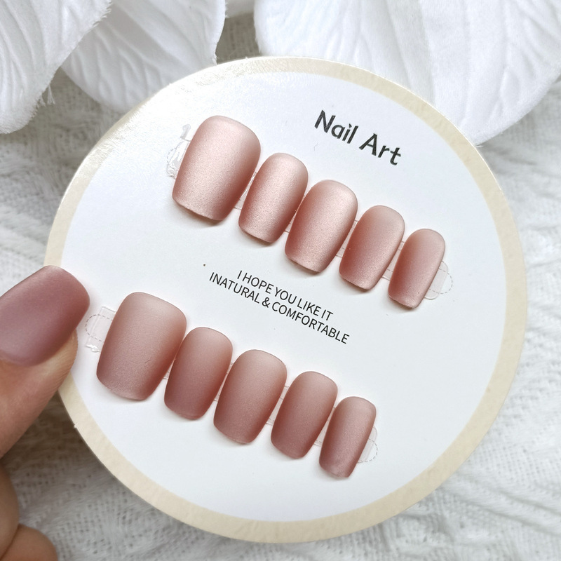 Ins Style Simple Nail Patch Rouge Velvet Nail Patch 10 Pieces Divided into Cat Eye Matte Frosted Wearable Nails