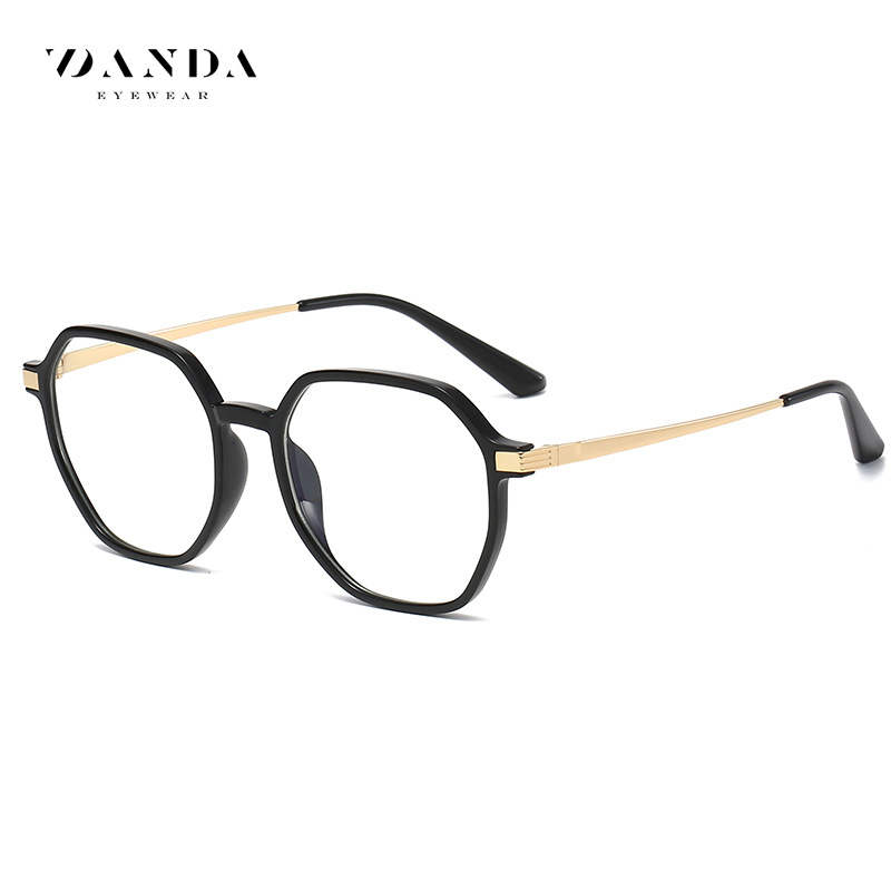 Nuevo gafas de luz anti-azul TR2330 Internet celebridad moda poligonal gafas planas hombres y mujeres miopía gafas marco al por mayor